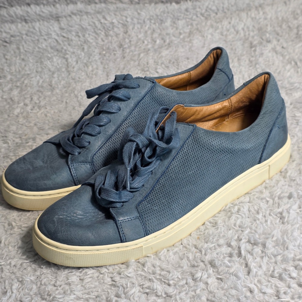 FRYE Womens Leather Sneakers Robin's‎ Egg Blue Lace Up Shoes Western Vibe 9.5M